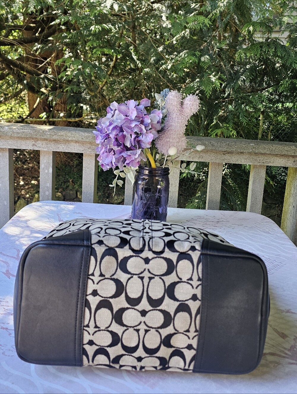 Authentic Coach Hadley Limited Signature Bag Black & Grey - Picture 4 of 12